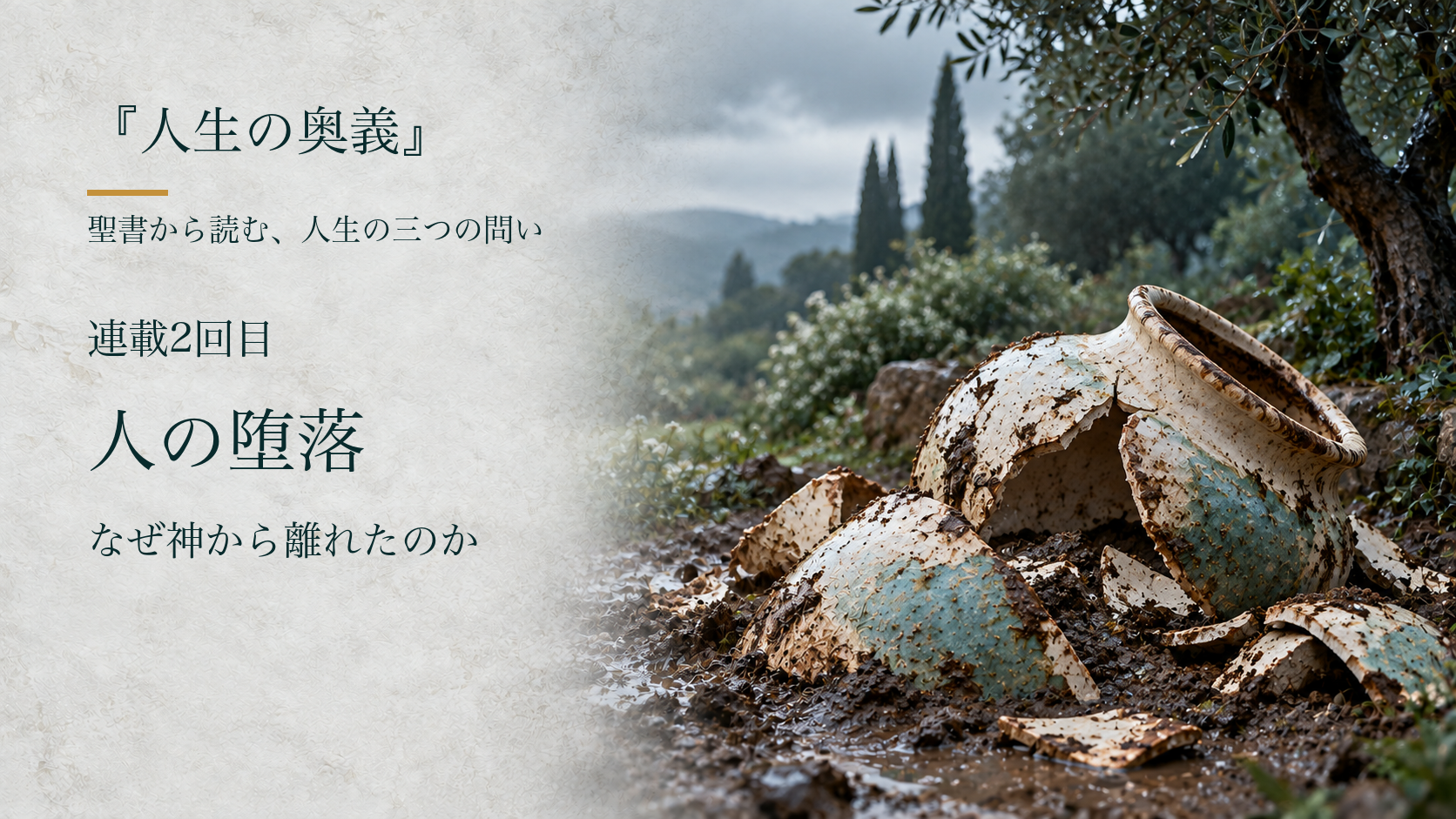 泥の中で割れた器