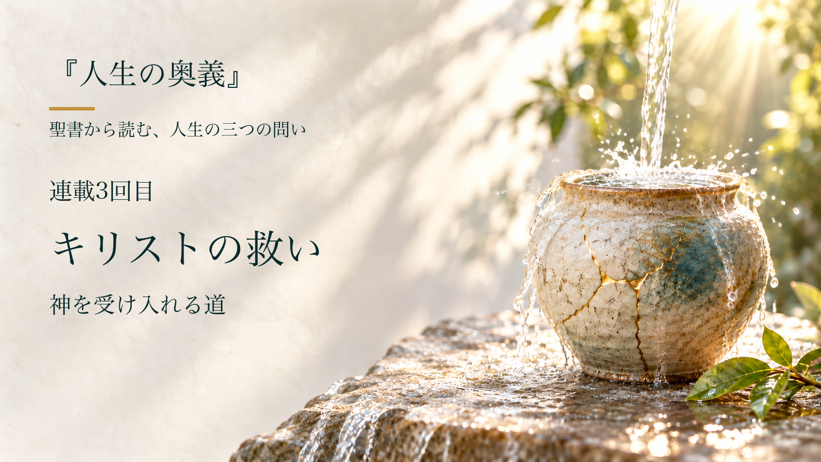 水が溢れる金継ぎの器