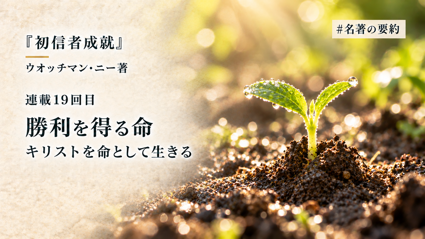第19回：勝利を得る命（主に倣うのではなく、主に生きていただく）のアイキャッチ画像